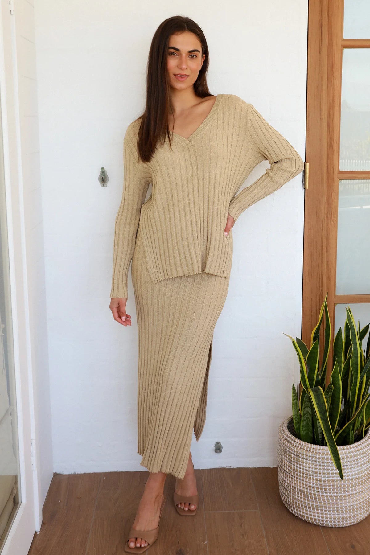 Top and Skirt Set Oatmeal