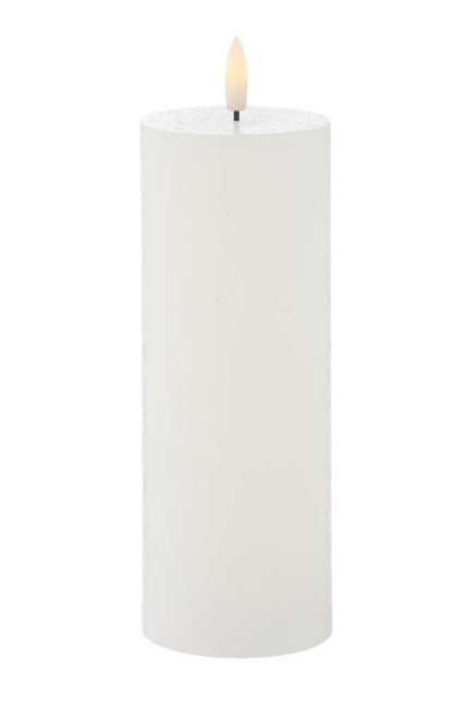 FLICKERING PILLAR CANDLE RUSTIC WHITE