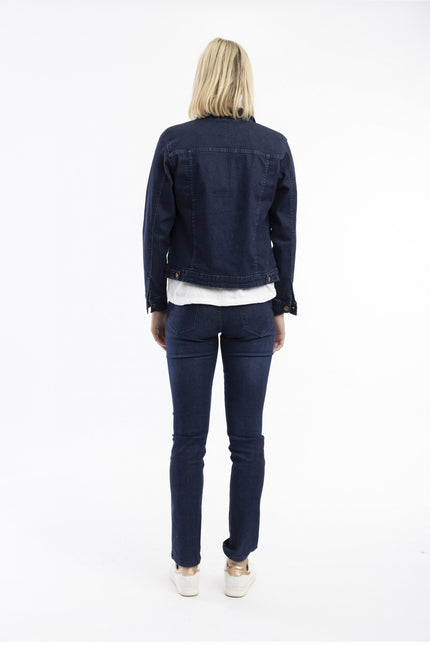 Denim Collared Jacket Dark