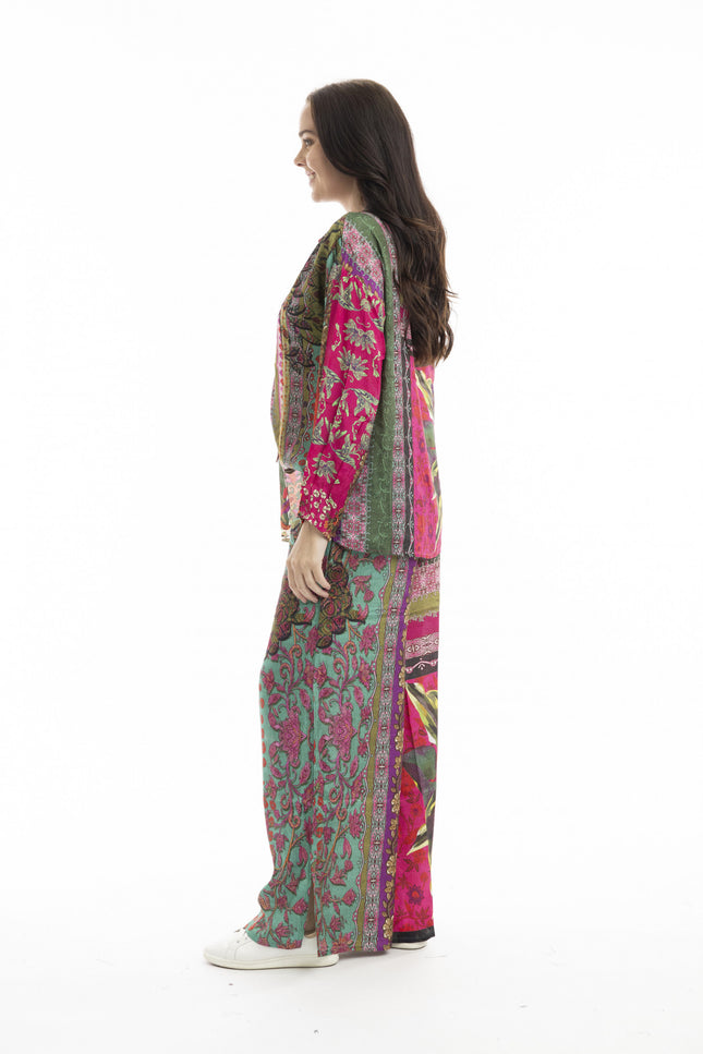 Digital Blouse Button Through Flora