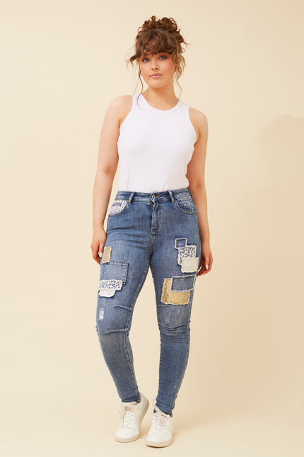 Denim Patchwork Jeans