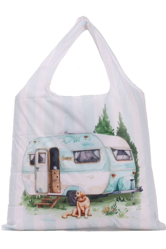 Caravan Blue Foldable Shopping Bag