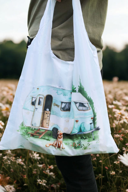 Caravan Blue Foldable Shopping Bag