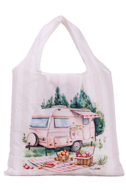 Caravan Pink Foldable Shopping Bag