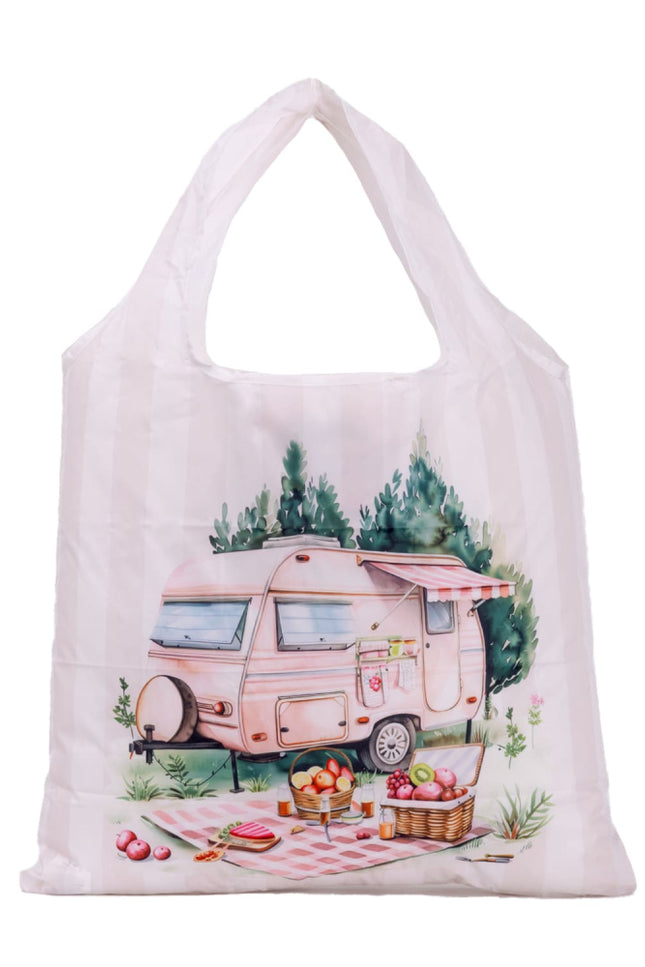 Caravan Pink Foldable Shopping Bag
