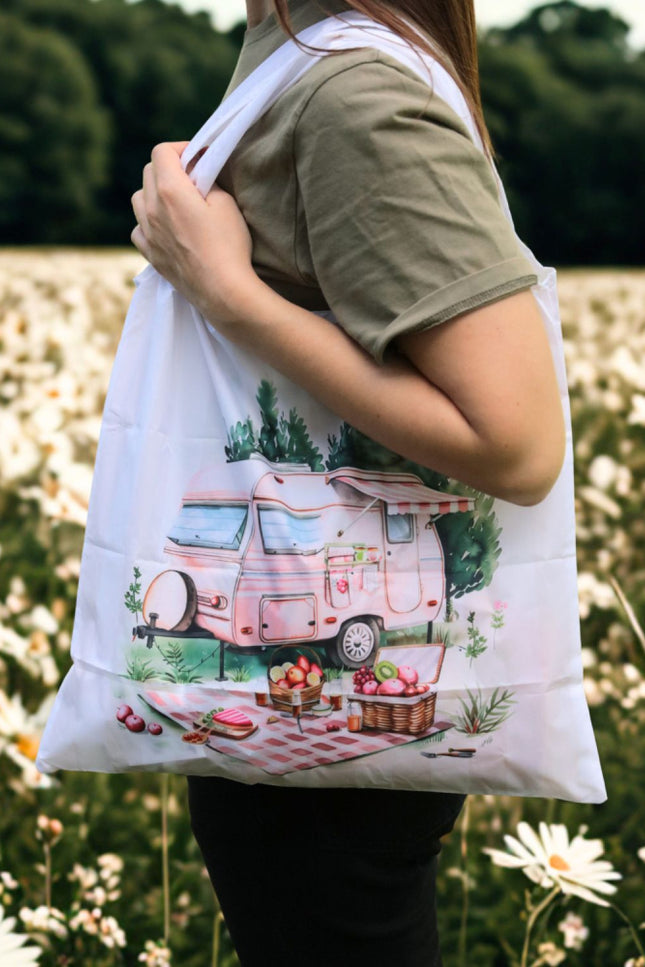 Caravan Pink Foldable Shopping Bag