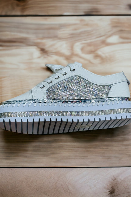 White Diamanté Sneakers