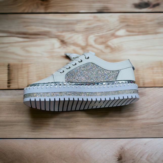 White Diamanté Sneakers