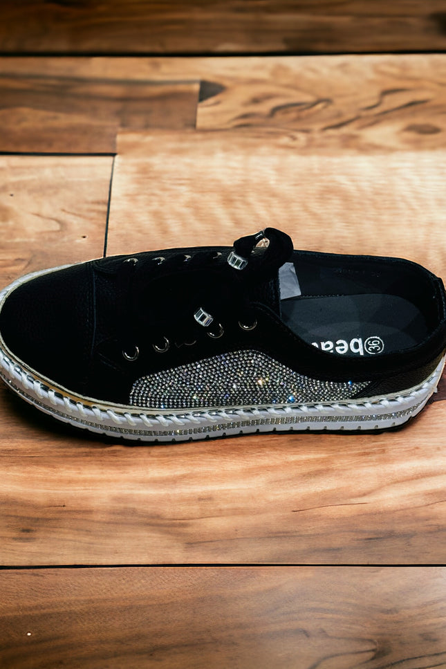 Black Diamanté Sneakers