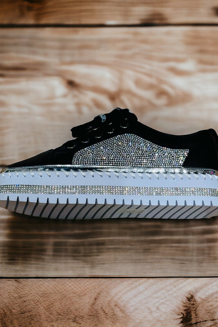 Black Diamanté Sneakers