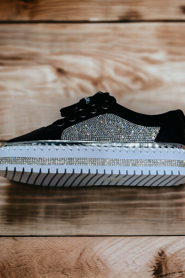 Black Diamanté Sneakers