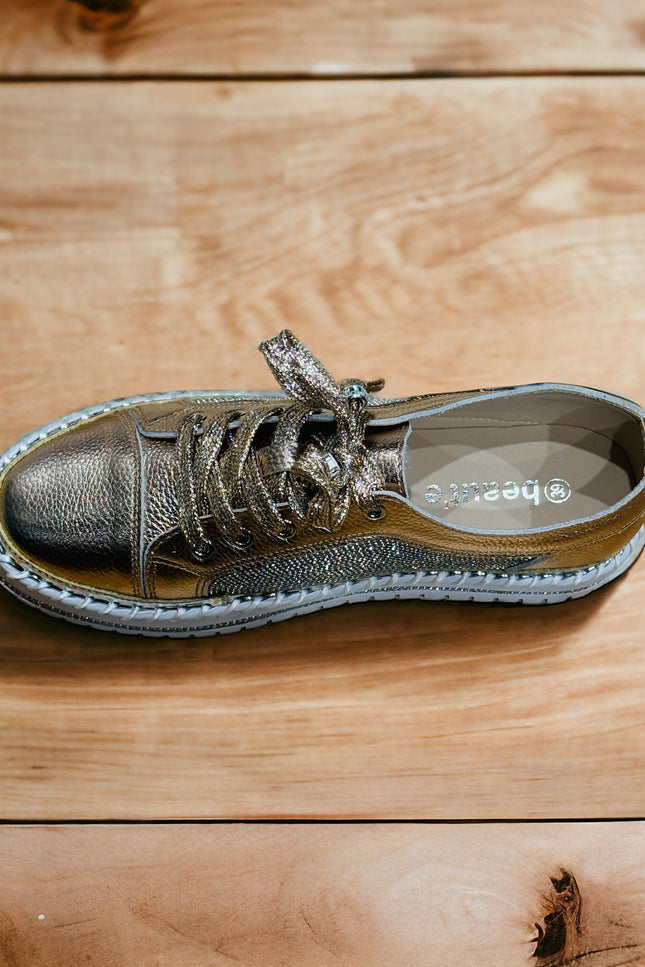 Rose Gold Diamanté Sneakers