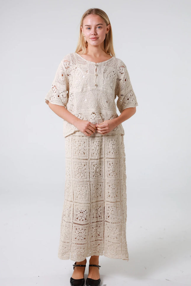 Crochet Cotton Maxi Skirt