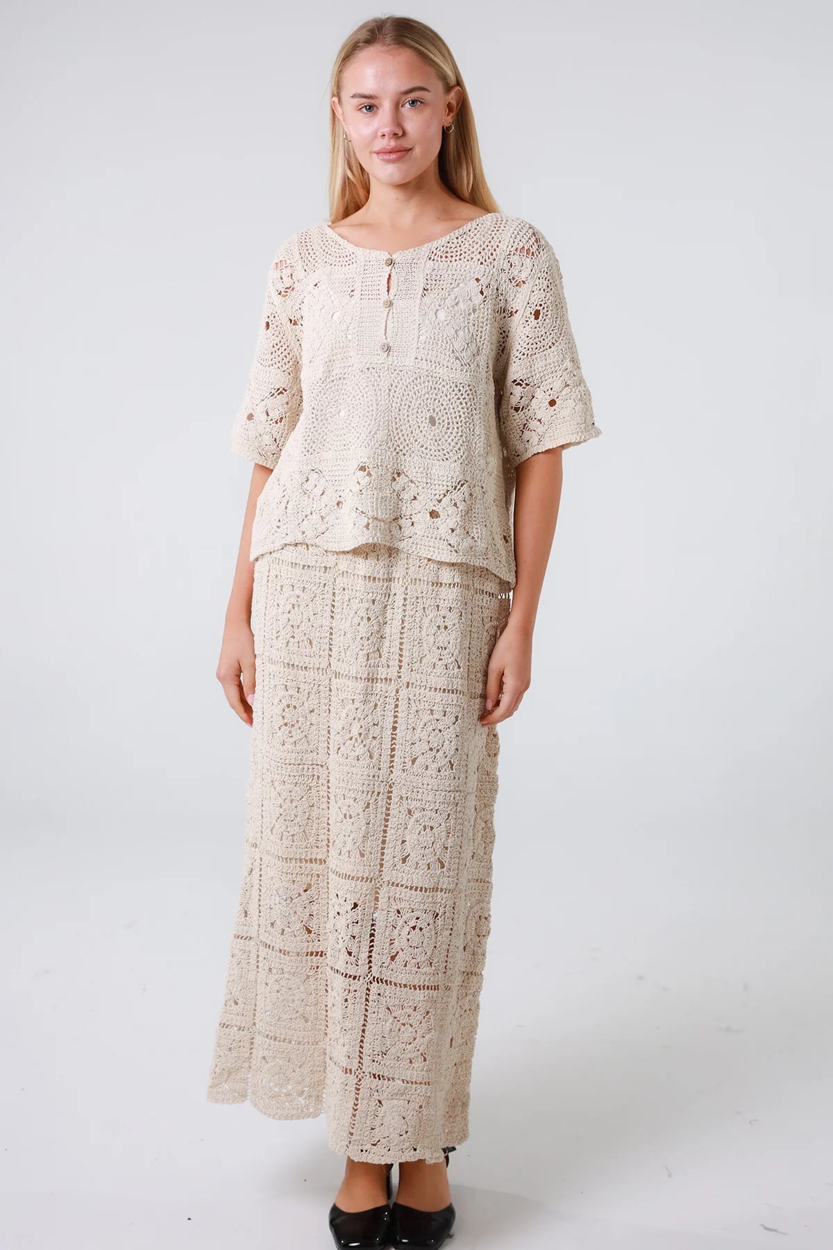 Crochet Cotton Maxi Skirt