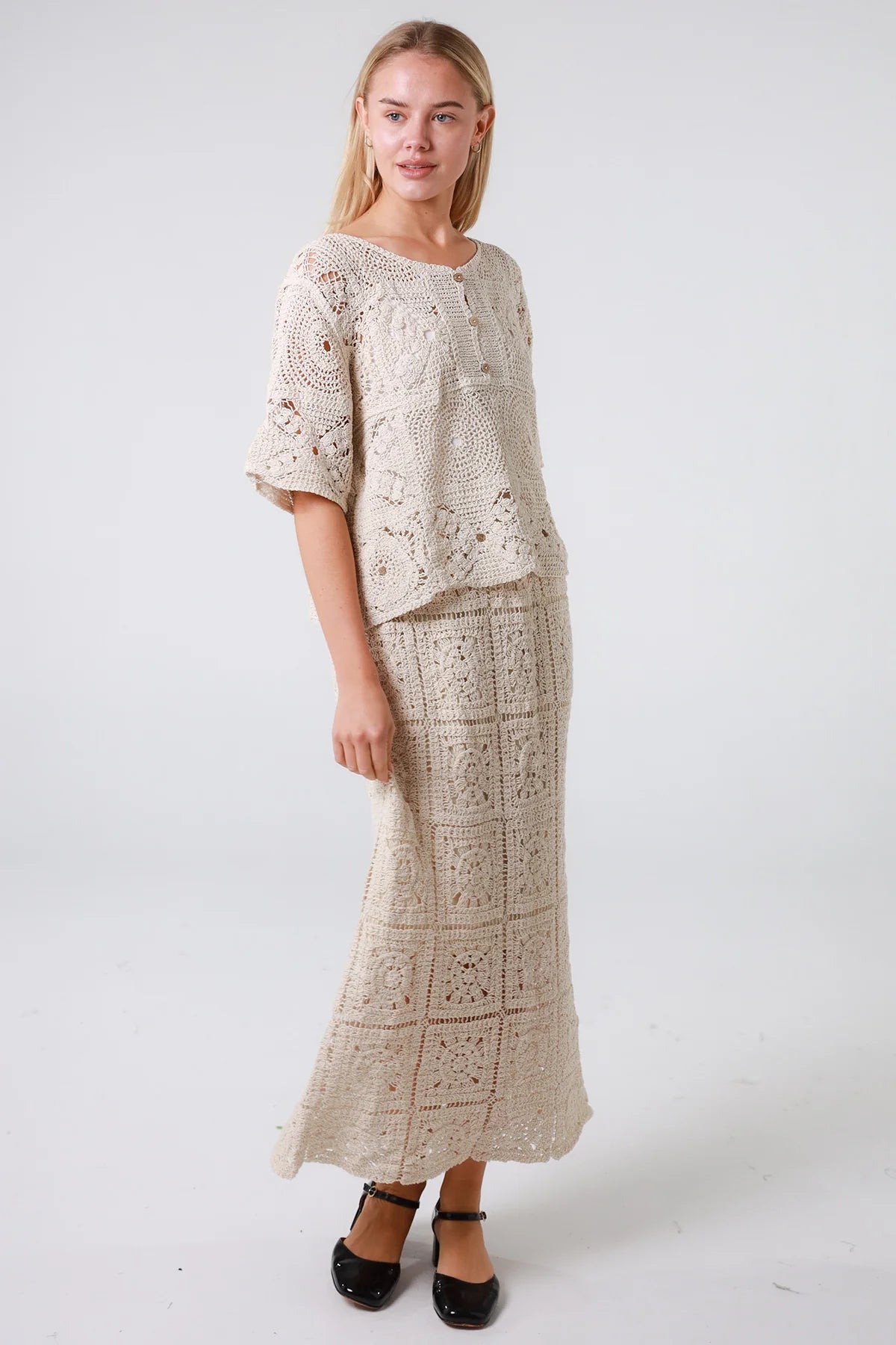 Crochet Cotton Maxi Skirt