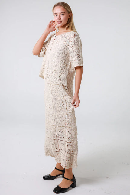 Crochet Cotton Maxi Skirt