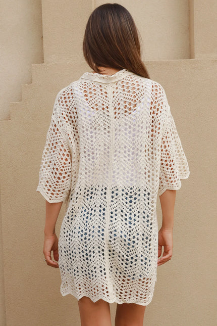 Cream Cotton Crochet Tunic