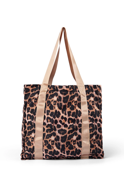Leopard Book Tote & Matching Foldup Shopper Set