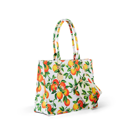 Oranges Book Tote & Matching Foldup Shopper Set