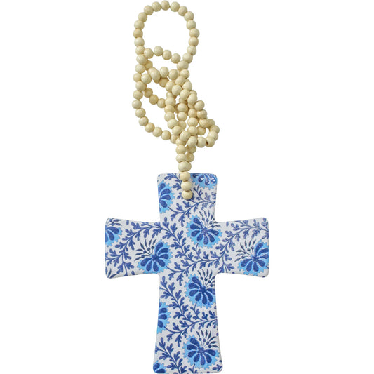 Blue Chintzy Cross