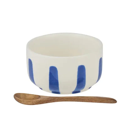 Azzuro Ceramic Bowl with Spoon