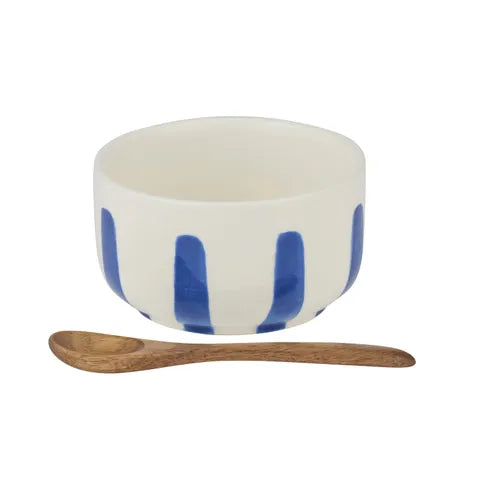 Azzuro Ceramic Bowl with Spoon
