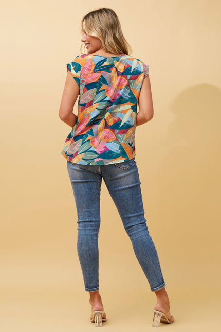 Kerry Leaf Print Top