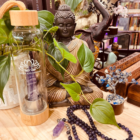 Crystal Point Water Bottle- Amethyst
