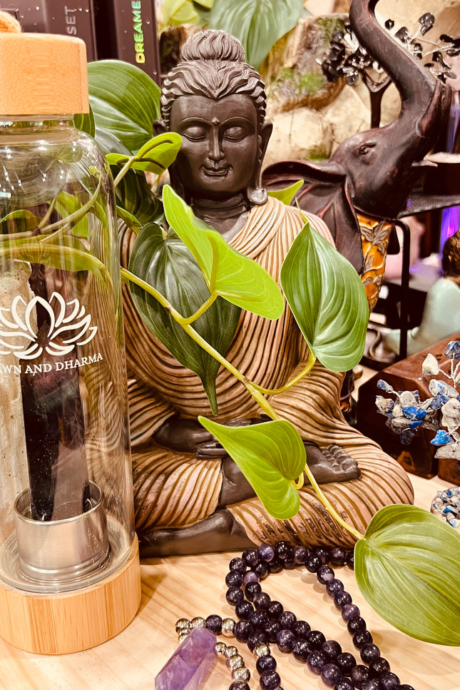 Crystal Point Water Bottle- Rainbow Fluorite