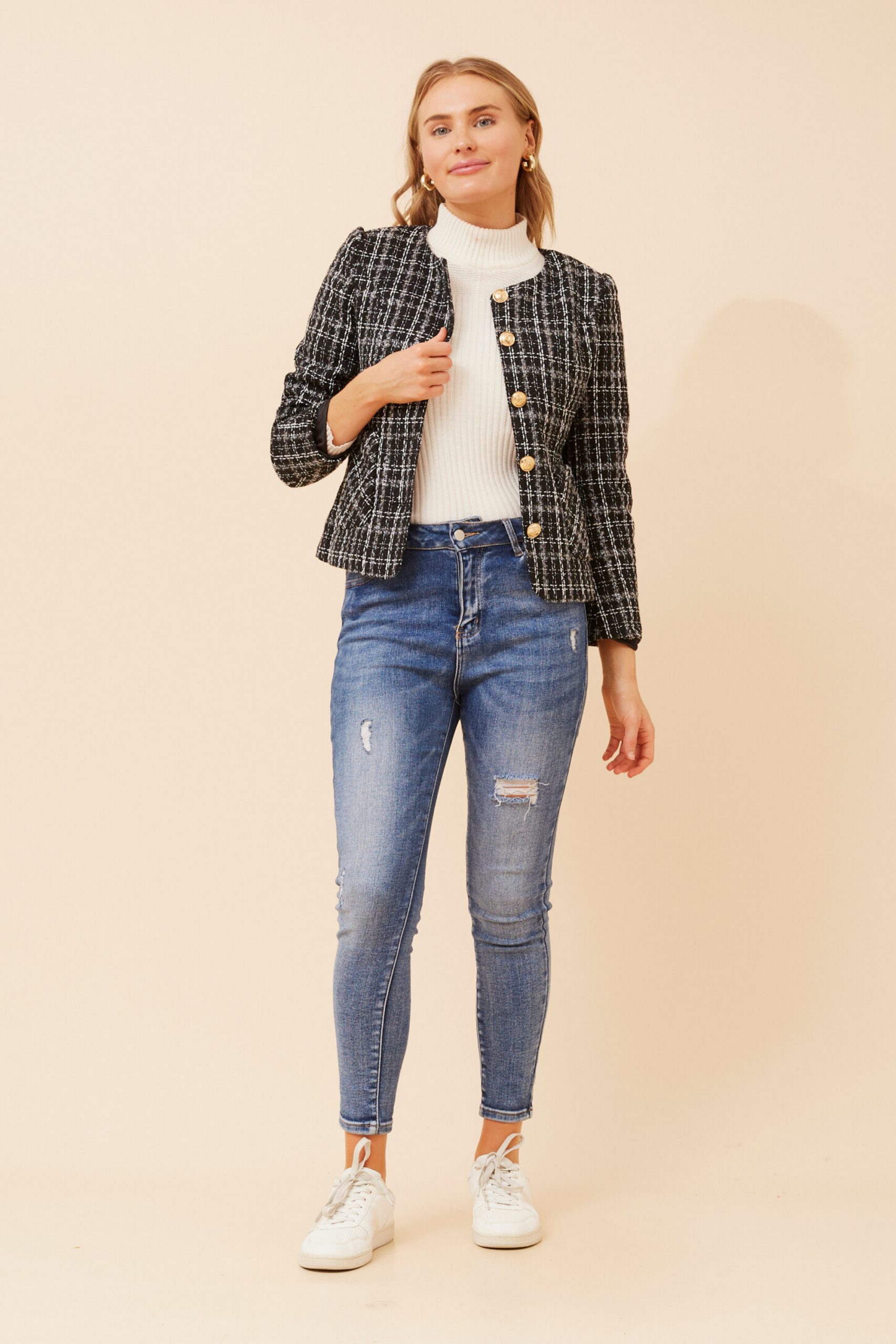 Check Print Jacket – J734323