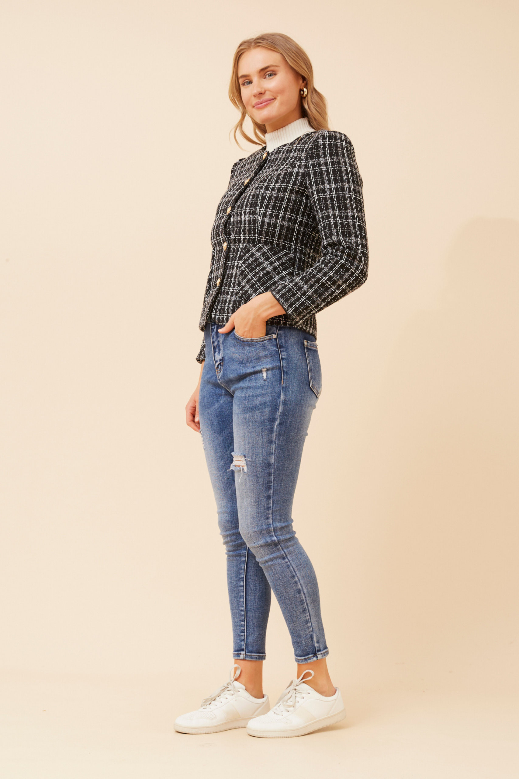 Check Print Jacket – J734323