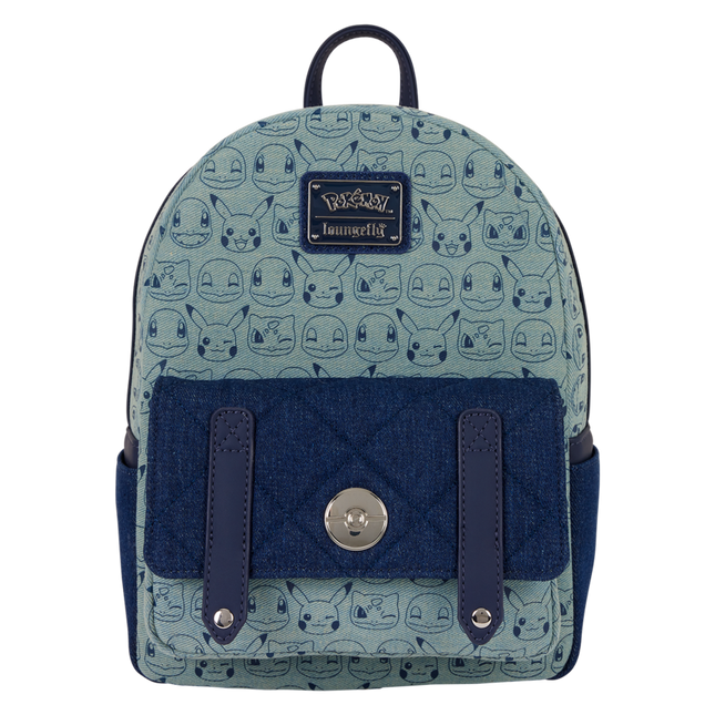 Pokemon - Faux Denim All-Over Print Mini Backpack