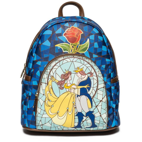 Loungefly- Beauty and the Beast (1991) - Stain Glass US Exclusive Mini Backpack