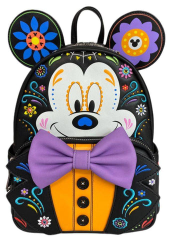 Loungefly- Disney - Mickey Mouse Sugar Skull US Exclusive Mini Backpack