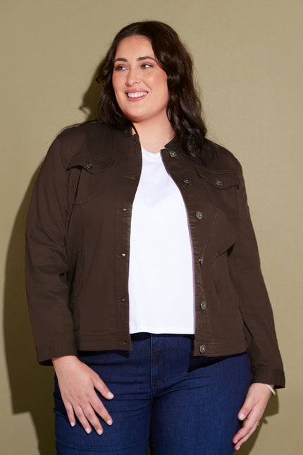 MJ Stretch Cotton Jacket - Chocolate