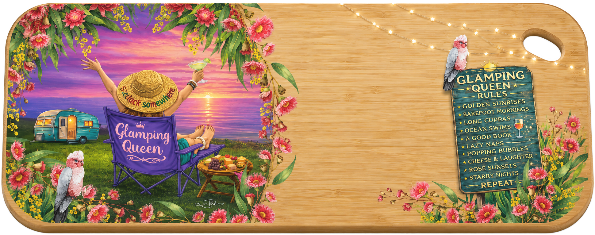 Bamboo Medium Serving Platter - Glamping Queen Rules