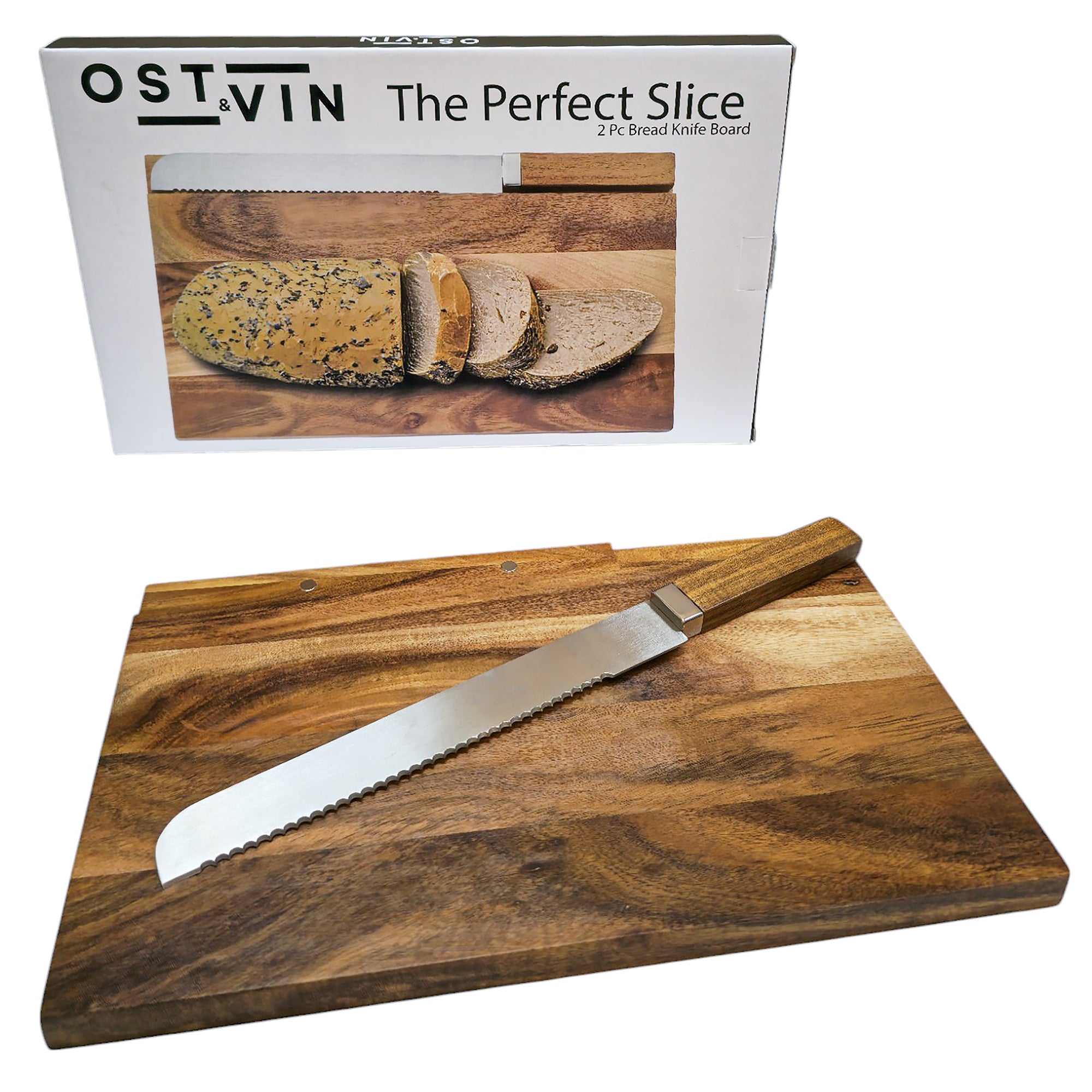 Ost & Vin 2 Piece Bread Knife & Cutting Board Set
