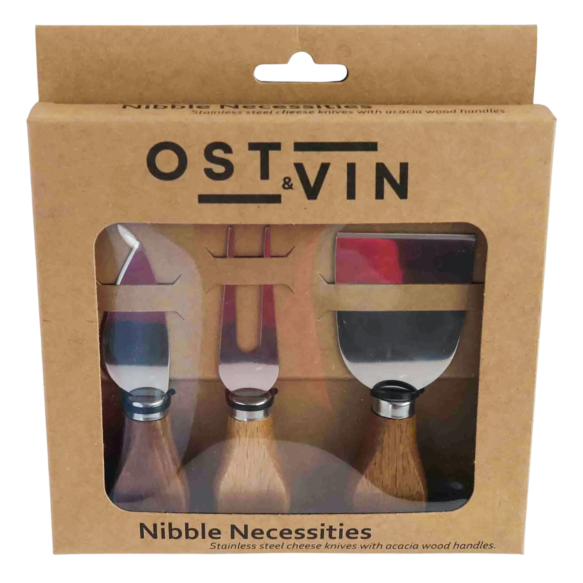 Ost & Vin Acacia 3 Piece Cheese Knife Set (21x17cm)