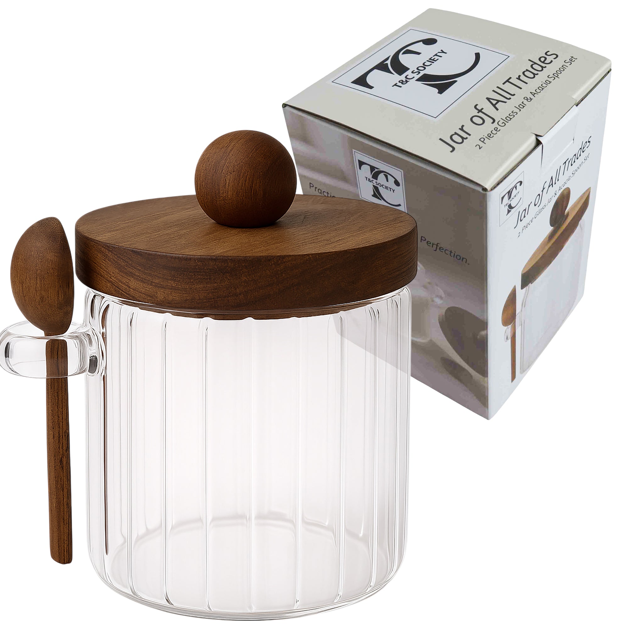 Ost & Vin Acacia Pantry Jar with Spoon (9x14cm)