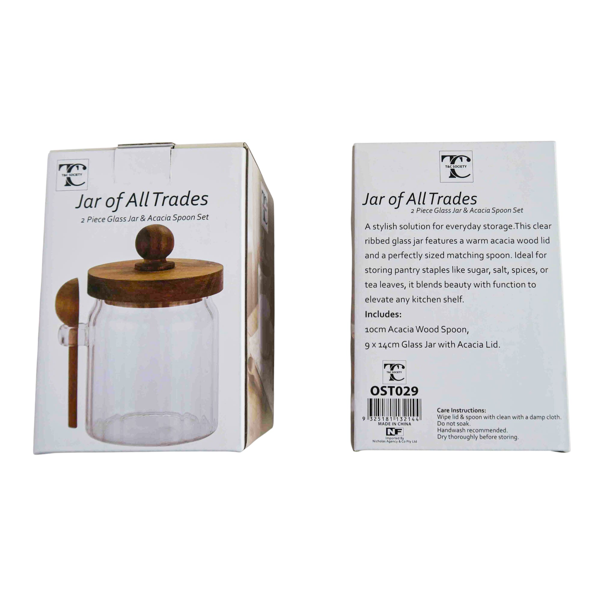 Ost & Vin Acacia Pantry Jar with Spoon (9x14cm)