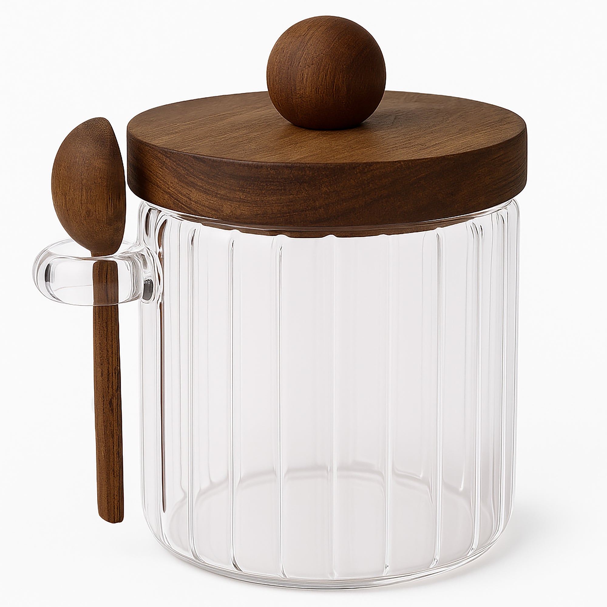 Ost & Vin Acacia Pantry Jar with Spoon (9x14cm)
