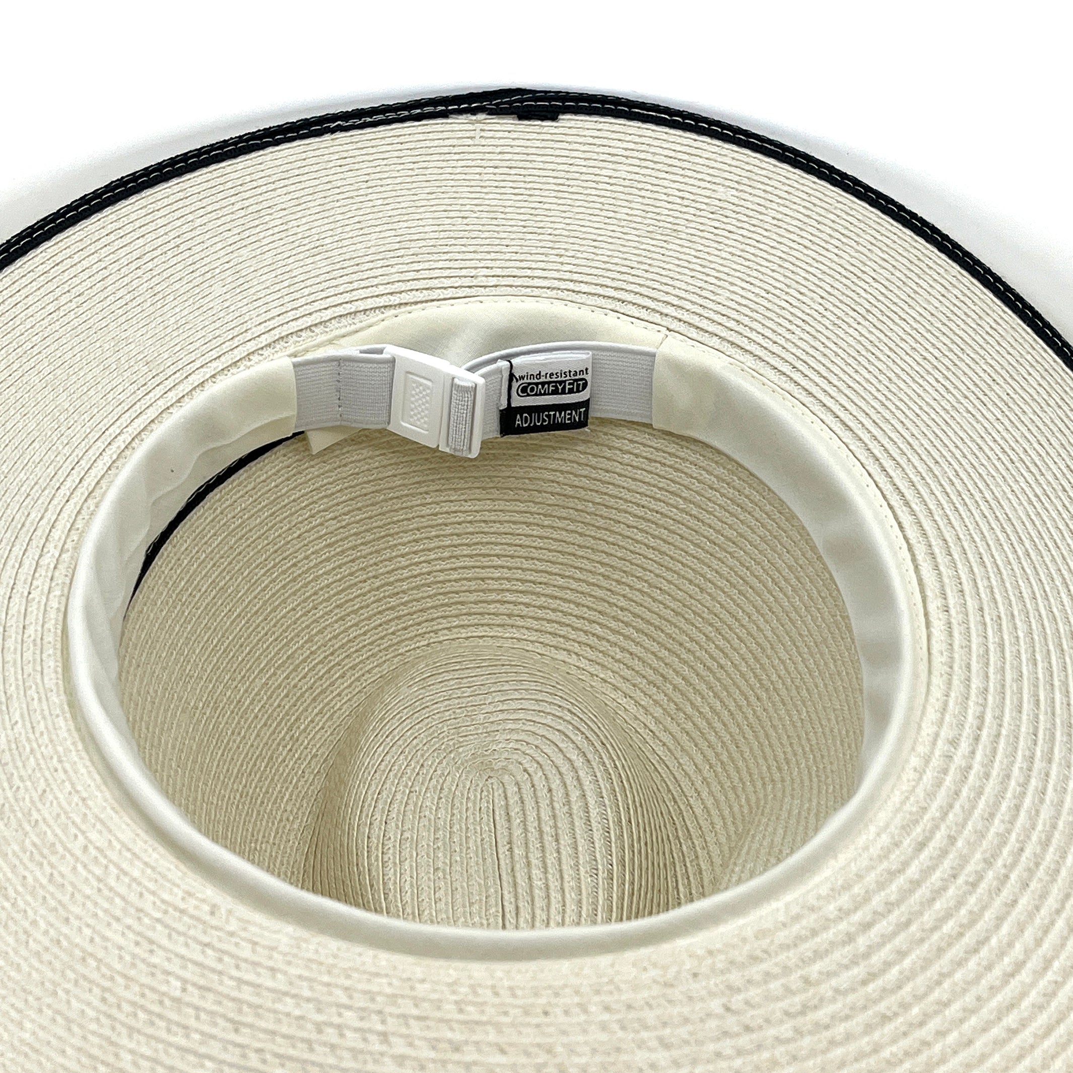 Rigon Liza Wide Brim Fedora | Ivory/Black
