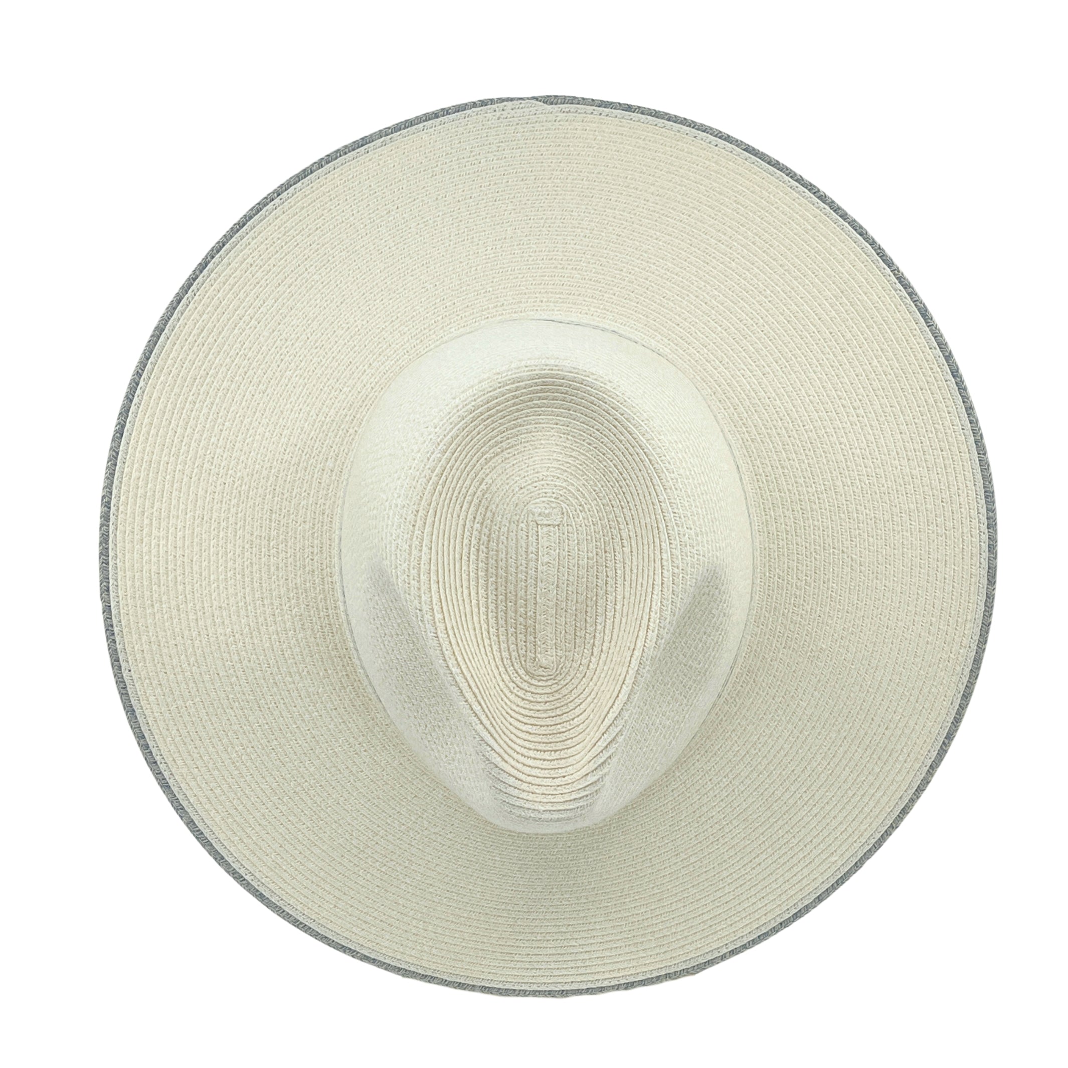 Rigon Liza Wide Brim Fedora | Ivory/Light Blue