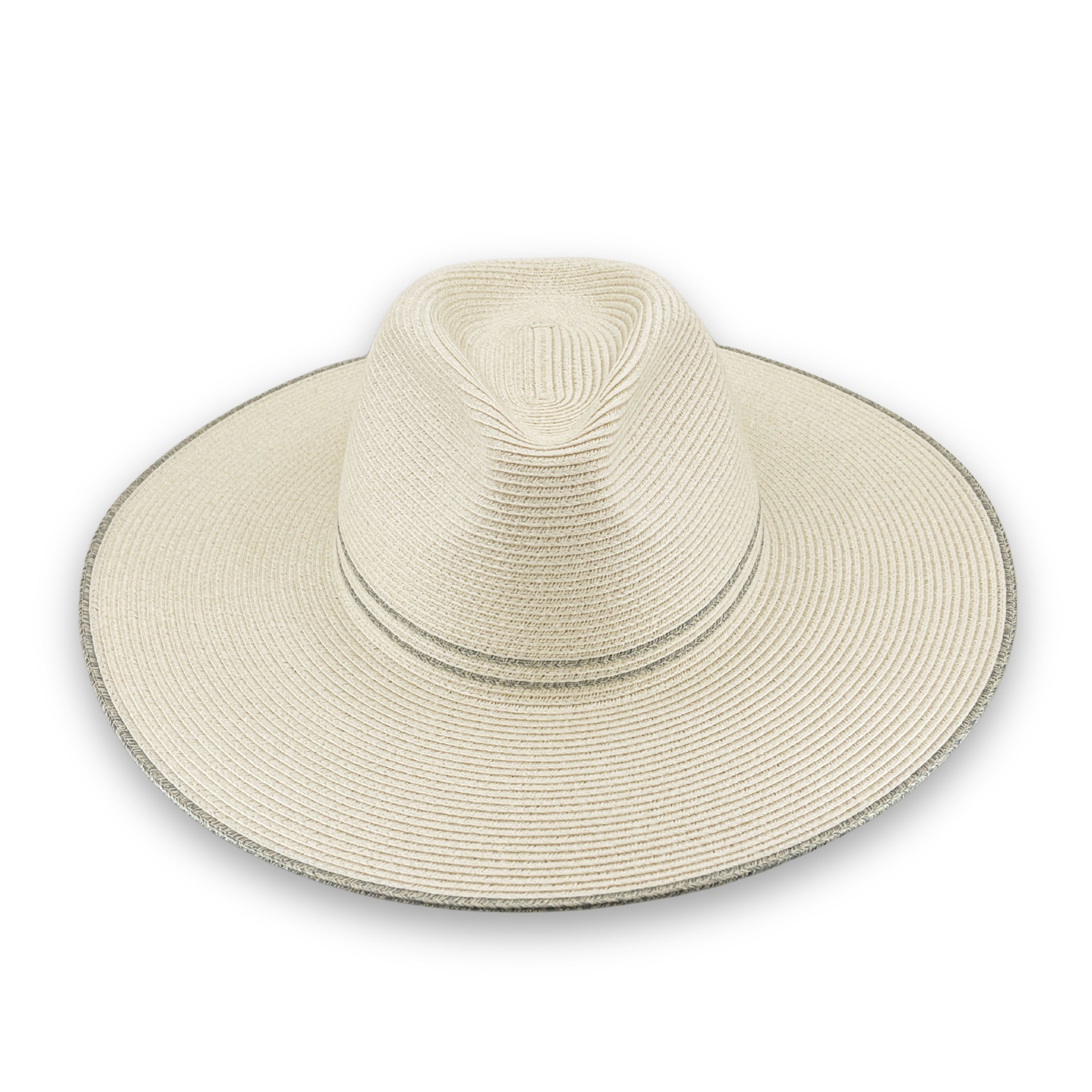 Rigon Liza Wide Brim Fedora | Ivory/Light Blue