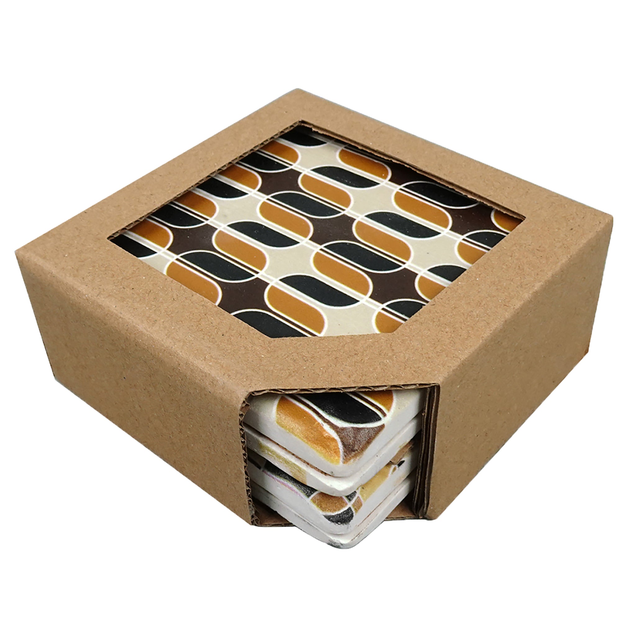 Groovy Bean Resin Coasters Set of 4 (10x10cm)