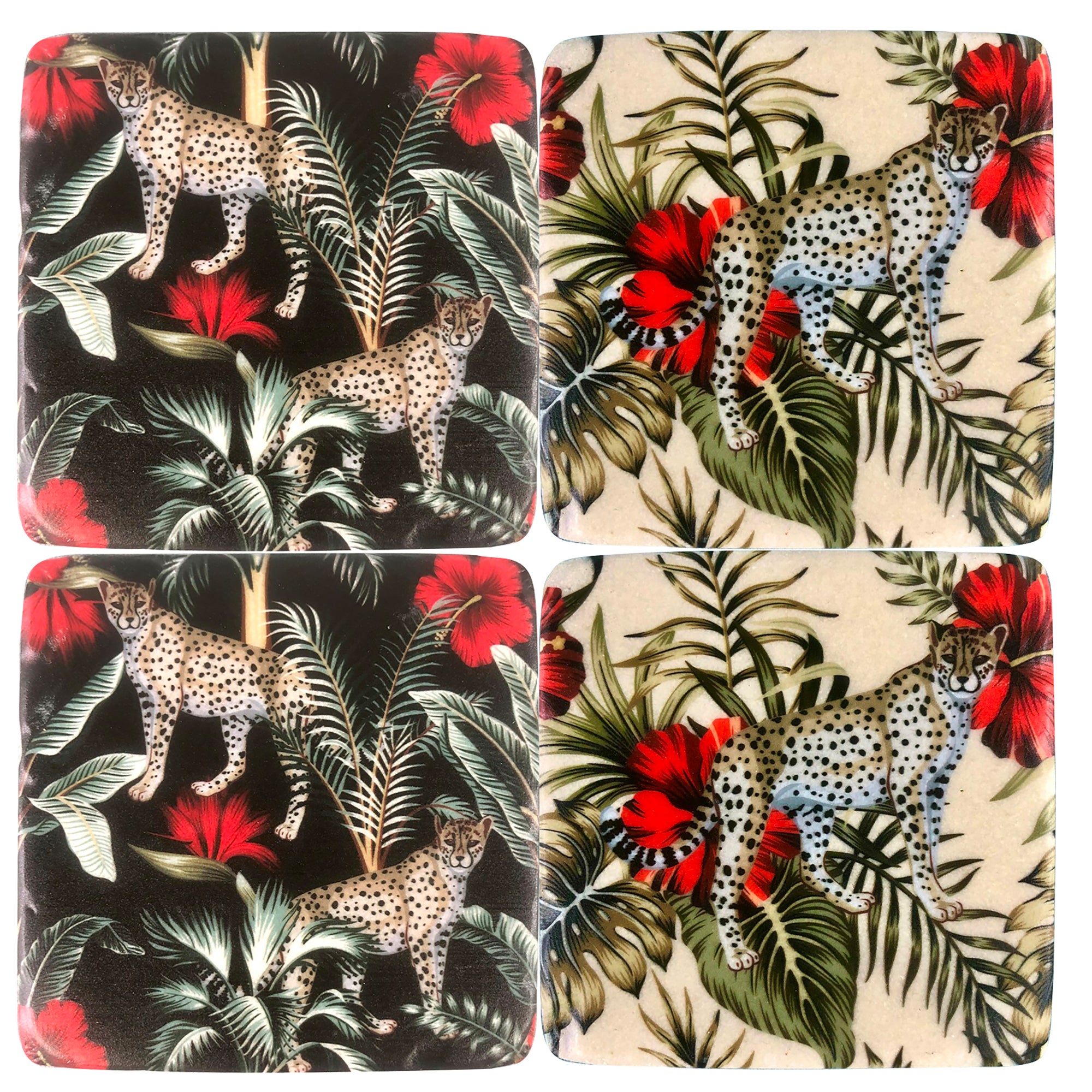 Wild Pounce Resin Coasters Set of 4 (10x10cm)