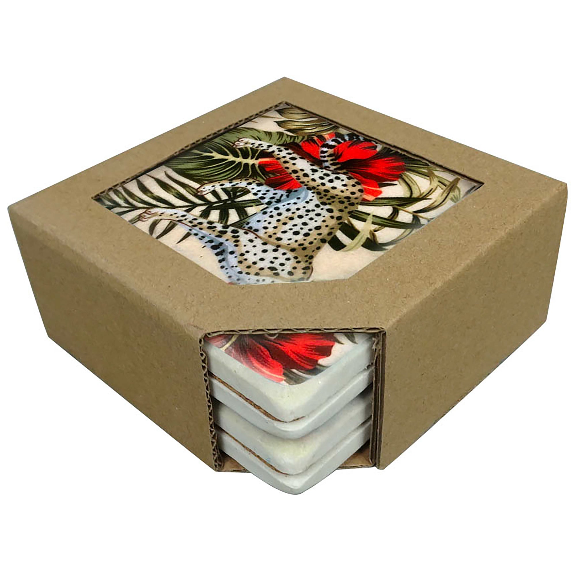 Wild Pounce Resin Coasters Set of 4 (10x10cm)