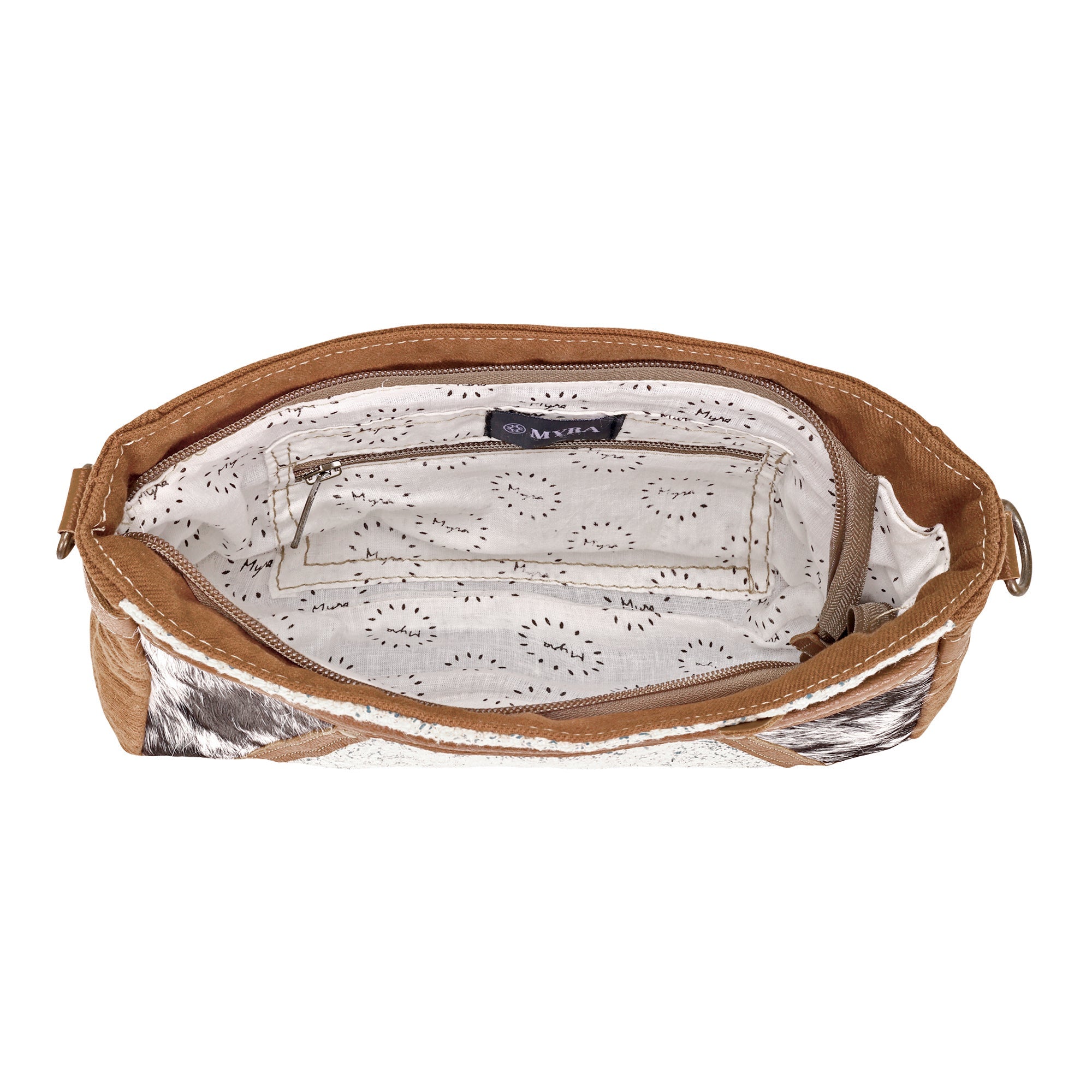 Dual Strap Small Crossbody Bag | Blue Hair-On