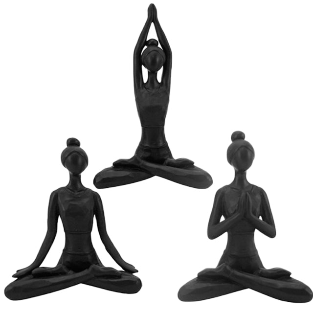 Yoga Ladies Set of 3 | Black (13cm)