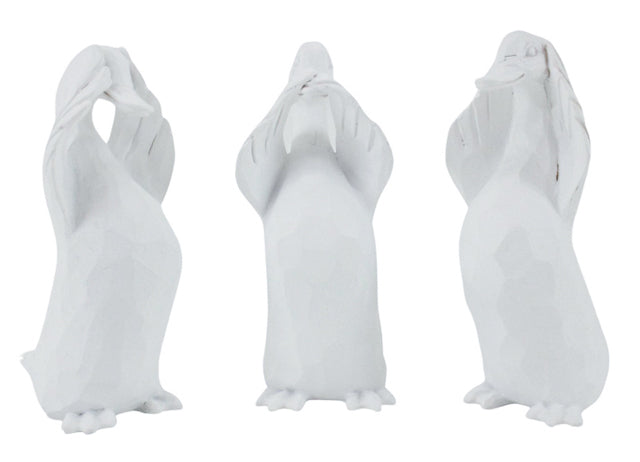 Hear, See, Speak No Evil Ducks | White (13x11cm)